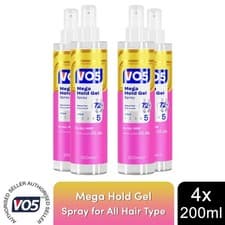 Image of VO5 Mega Hold Gel Spray 72HR Slick Styles for All Hair Types 200ml, 4 Pack
