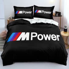 Image of Tri-Color M Stripes Duvet Cover 02. Personalised Quilt Cover Mens Bedding Decor