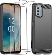 Image of For Nokia G42 5G C12 C22 C32 Case Slim Silicone Fibre Phone Cover + Screen Glass