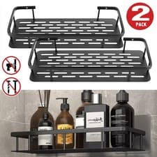 Image of 2PCS Bathroom Caddy Storage Shower Shelf Kitchen Rack Self Adhesive Organiser