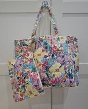 Image of Accessorize Large Floral Summer Tote Bag & Pouch New With Tags!!