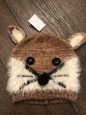Image of Fox Knit Beanie Hat Cap Winter Cold Snow Skiing Animal Fox Cute New