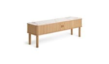 Image of Lex 2 Door Oak TV Unit Natural Media Stand Storage Living Room