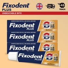 Image of Fixodent Plus Unbeatable Bite Denture Adhesive Cream All Day Hold Technology 40g