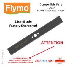Image of FLYMO Compact 330 Replacement 33cm Metal Cutting Blade  FLY027 FAST POST