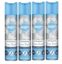 Image of 4 x AIRPURE AIR FRESHENER INSTANT FRESHNESS LINEN ROOM 300ml VEGAN FRIENDLY