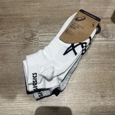 Image of Asics Ankle Socks unisex Size 11-13 White Navy Grey 3 Pack Brand New free post