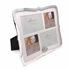 Image of Large Silver Plated Multi Wedding Photo Picture Frame 6" x 4"