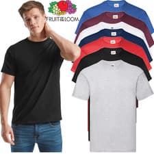 Image of Fruit of the Loom Super Premium T Shirt Mens Plain Heavy Cotton Tee S to 5XL