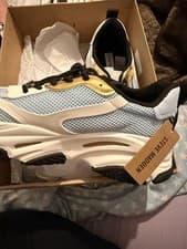 Image of STEVE MADDEN POSSESSION E CHUNKY TRAINERS IN BLUE AND GOLD rare