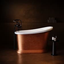 Image of Copper Effect Roll Top Deep Freestanding Bath 1300 x 720mm - Florence FLOR1300CO