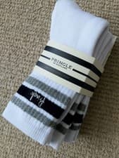 Image of 3 Pairs : PRINGLE of SCOTLAND 6-8 40-43 White CUSHIONED CREW SPORTS SOCKS