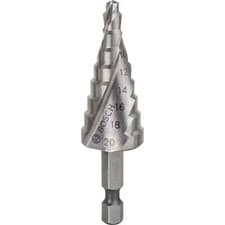 Image of Bosch Hex Shank HSS Step Drill Bit 4mm - 20mm