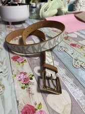 Image of Michael Kors Women's Belt Never Been Worn Size Large ,cream Edged In Tan