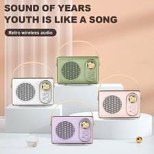Image of Portable Wireless Bluetooth Speaker Classical Retro Stereo Speaker