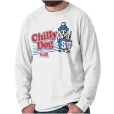 Image of Chilly Dog Slush Puppie Novelty Cartoon Logo Long Sleeve Tshirt Tee for Adults