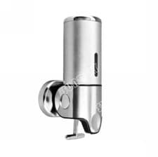 Image of SILVER WALL MOUNTED SHOWER SOAP DISPENSER - LOCKABLE - SHAMPOO SHOWER GEL