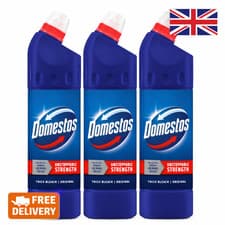 Image of Domestos Original Thick Bleach 750ml Pack of 3 Unstoppable Strength Cleaner