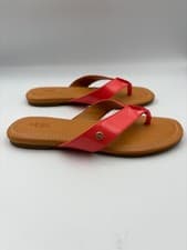 Image of Suze 6 - UGG Tuolumne Coral Patent Leather Cushioned Summer Flip Flop Sandals
