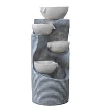 Image of Serenity Large 4 Bowl Cascading Water Feature 4 LED Lights Outdoor Free Standing