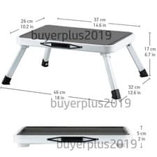 Image of Foldable Safety Ladder 2 3 4 Step Non Slip Tread Handrail Folding Stepladder