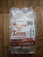 Image of Talon 15mm Double Hinged Pipe Clips, 50-Pack TD15