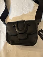 Image of True Religion Black Crossbody Bag New With Tags Snap Closure Wide Strap
