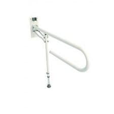 Image of Croydex White Foldaway Hand Rails with Drop Down Leg - Bathroom Safety Rail