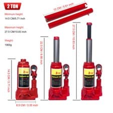 Image of 2 Ton Bottle Jack Car Auto Hydraulic Lifting Tool Carrying Case Jack Pad New UK