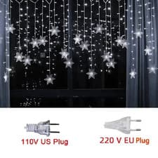 Image of LED Snowflake Fairy String Lights Curtain Window Christmas Party Wedding Decor