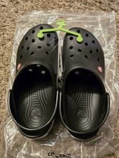 Image of Crocs Crocband Clog Size 7 Mens 9 Womens Unisex Black 11016-001 NEW IN BAG!