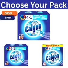 Image of Calgon 4-in-1 Washing Machine Cleaner Tab Limescale Remover Water Softener UK