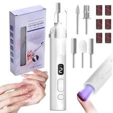 Image of Electric Nail File Electric Manicure Tool Rechargeable Professional LED Light