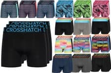 Image of Mens 5 Pack/3 Pack Crosshatch Boxer Shorts Underwear Trunks Multipack Boxers