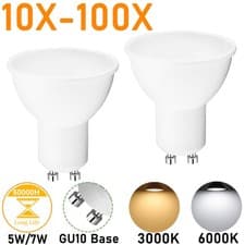 Image of 4-100x LED GU10 Light Bulbs 5W 7W Warm Cool White Spotlight Eneygy Saving 120°