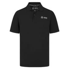 Image of Mercedes AMG Petronas F1 Team Black Travel Polo Tee Shirt