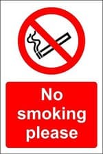 Image of No smoking please Safety sign