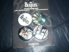 Image of THE BEATLES LET IT BE - ABBEY ROAD BADGES, PINS, x 4 BRAND NEW APPLE CORPS FAB