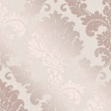 Image of Fine Decor Quartz Rose Gold Glitter Damask Textured Feature Wallpaper FD42204