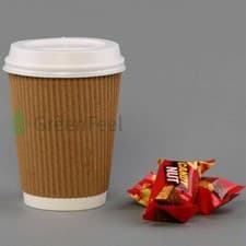 Image of 4/8/12/16oz Paper Cups Kraft Disposable Coffee Cups For Hot Drinks With Lids