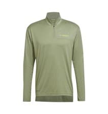 Image of Adidas Terrex Areoready MT Men's Green Long Sleeve Half Zip Tshirt Size XL NEW