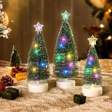 Image of Warmiehomy 3pcs Small Christmas Tree with Lights Table Top Artificial Christmas