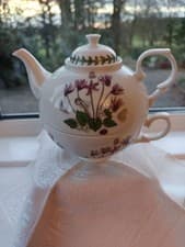 Image of PORTMEIRION CHINA- BOTANIC GARDEN TEA POT/CUP FOR ONE- BEAUTIFUL CONDITION