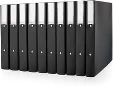 Image of 1827 ECO 2-Ring Binder, 38 Mm Spine, A4, Black, Pack of 10