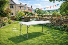 Image of 4ft Folding Table Trestle for Camping, Party, Picnic, BBQ, Garden Indoor/Outdoor