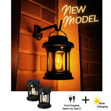 Image of Outdoor PIR Solar Lantern Light Wall Security Lamp