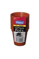 Image of 10 Small Plastic Seed Pots 7.5cm Pack Of Pricking Out Pot Terracotta Colour
