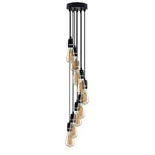 Image of Modern Black Multi Drop Pendant Light E27 Cluster Ceiling Hanging Lamp