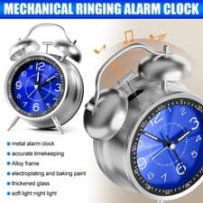 Image of Loud Alarm Clock for Heavy Sleepers with No Ticking Double Bell Alarm Clock Kids