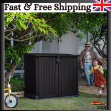 Image of Large Keter Store Garden Lockable Storage Box XL Shed Outside Bike Bin Tool